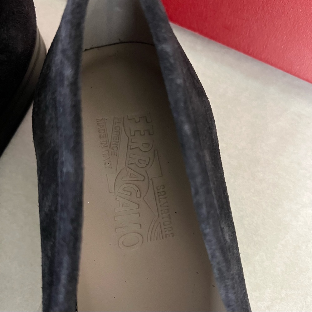 Salvatore Ferragamo Adam Suede Loafers in Dark Blue - Picture 3 of 11